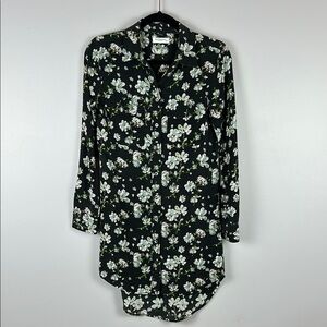 Equipment Femme Classic Silk Long Sleeve Button Down Shirt Dress XS